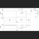 MEXEN/S - Orio kúpeľňová skrinka 120 cm s umývadlom Otis pravá, 1S, 1D, grafit mat/biela mat 91A13-12047-3-BBFF66-W18P01