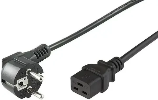 MicroConnect Sieťový napájací kábel Schuko 90° uhol - C19 2m čierna (PE0771902)