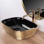 REA - Umývadlo na dosku Belinda BLACK GOLD BRUSH REA-U8780