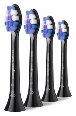 Philips Sonicare Sensitive HX6054/88 čierna / Náhradná hlavica / 4 ks / extra mäkké štetiny / Click-on (HX6054/88)