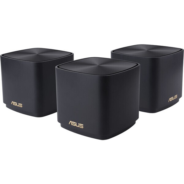 Asus ZenWiFi XD4 PLUS čierna 3ks / MESH router AX1800 / 2.4GHz / 5GHz / WAN + 1x LAN (90IG07M0-MO3C50)