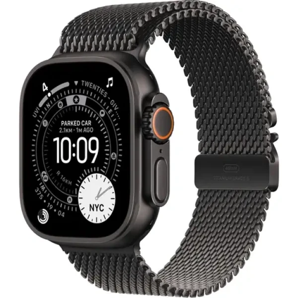 Apple Watch Ultra 3 (2025) GPS+Cellular 49mm Čierne titánové telo - Čierny titánový milánsky ťah (S) / 130-160mm (MF1N4QC/A)