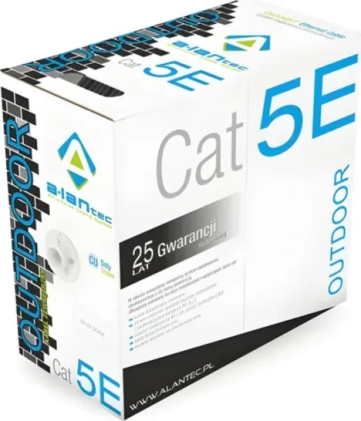 Alantec KIU5OUTZ305 sivá / Sieťový kábel / Cat5e / U/UTP / vonkajší gélový / 305 m (KIU5OUTZ305)
