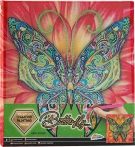 GRAFIX Diamantové maľovanie na ráme Motýľ 30x30 cm