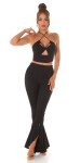 Sexy Koucla Musthave flared pants with slit black