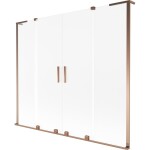 MEXEN/S - Velar L Duo dvojkrídlová posuvná vaňová zástena 180 x 150, dekor, ružové zlato 896-180-003-32-60