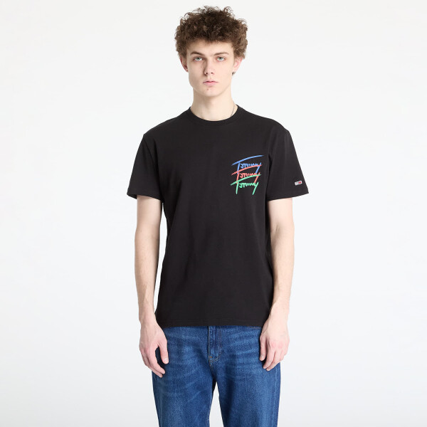 Tričko Tommy Jeans Regular Twisted Sign Tee Black M
