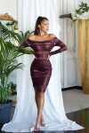 Sexy KouCla Wetlook dress JLo Lookwith mesh Einheitsgroesse