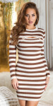 Sexy striped knitted dress with Cut-Out Einheitsgroesse