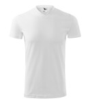 Ťažké tričko s výstrihom do V unisex biele 3XL
