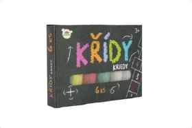 Teddies Chodníkové kriedy farebné 6 ks / Kriedy / Okrúhle / Tabule, drevo, asfalt (00850361)