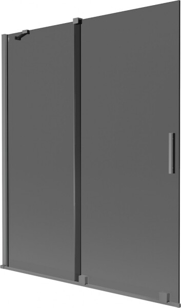 MEXEN/S - Velár dvojkrídlová posuvná vaňová zástena 140 x 150, grafit, grafit metal 896-140-000-41-95
