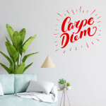 Veselá Stena Samolepka Carpe Diem (Užívaj dňa) Farba: ružová, Veľkosť: 60 x 60 cm