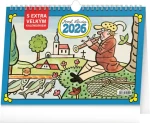 NOTIQUE Stolný kalendár Josef Lada s extra veľkým kalendáriom 2026, 30 x 21 cm (PGS-35300)