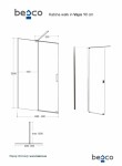 BESCO - Walk-in sprchovací kút VAYO BLACK - FARBA rámu - Čierna, Rozmer A - 90, Rozmer C - 200, Smer zatvárania - Univerzálne Ľavé / Pravé, Výplň - Číre bezpečnostné sklo - 8 mm BCVAYO90BC
