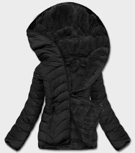Čierna krátka obojstranná dámska zimná bunda (2M-21507) odstíny černé XXL (44)