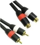 MicroConnect Stereo kábel 2x RCA (M) - 2x RCA (F) 2.5m čierna (AUDCH3)