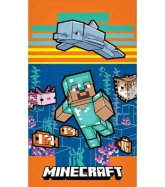 Carbotex Minecraft Summer Crew CBX043MC osuška oranžová 70x140