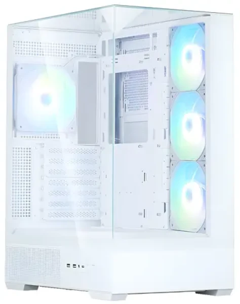 Zalman P40 Prism PLUS biela / ATX / 4X 120mm ARGB / 2x USB 3.0 + 1x USB-C / panoramatické sklo / bez zdroja (P40 Prism Plus White)
