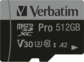 Verbatim Pro MicroSDXC 512 GB Class 10 UHS-I/U3 A2 V30 (47046)