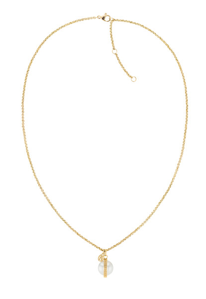 Tommy Hilfiger Štýlový pozlátený náhrdelník s perlou 2780762