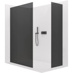 CERANO - Sprchová zástena Walk-in Crystal TL/P - 10 mm - bezvzperový systém - čierna matná, grafitové sklo - 130x110x200 CER-8050BD80776