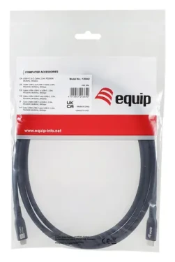 Equip USB4 Gen 4x2 čierny / Kábel / USB-C na USB-C / 80 Gbps / PD 240 W / 2 m (128442)
