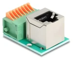 DeLock 90653 / Adaptér RJ45 na terminálový blok / zahnutá zásuvka RJ45 / 8pin s tlačidlom / Cat.5e (90653)
