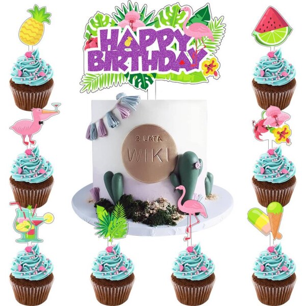 Zápich do torty flamingo párty 7 ks - Cakesicq - Cakesicq