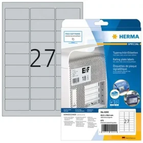Herma výrobné štítky A4 63,5x29,6 mm fólia / Etikety / 675 ks / Strieborná / Trvalo lepiaca (4222)