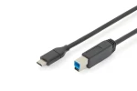 Digitus USB 3.0 kábel USB-C - USB-B 1,8m čierny / Kábel / 5 Gbit/s / USB PD (AK-300149-018-S)