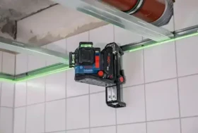 BOSCH DK 20 čierna / Montážny držiak / Pre laser GLL 18V-120-33 CG a držiak LB 10 / Výškovo nastaviteľný 100 mm (1608M00C4C)