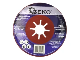 GEKO G78702 / Brúsny vláknový kotúč na kameniny / 125 x 1.8 x 22.2 mm / P80 (G78702)