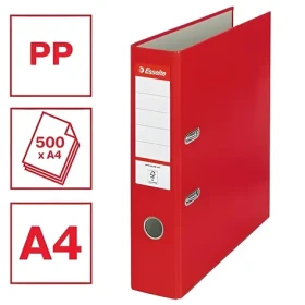 Esselte Economy A4 červená / Zakladač / 75 mm / plast (11253)