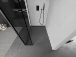 MEXEN/S - Kioto Sprchová zástena WALK-IN 90 x 30, čierny vzor, grafit kartáčovaná 800-090-212-66-70-030