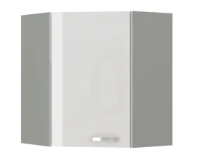 Horná rohová kuchynská skrinka Bianka 60/60 cm, biely lesk%