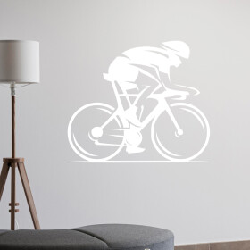 Veselá Stena Samolepka Cestný cyklista Farba: biela, Veľkosť: 80 x 67 cm