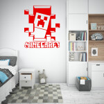 Veselá Stena Samolepka Minecraft hra Farba: zelená, Veľkosť: 60 x 71 cm