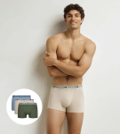 Pánske boxerky z organickej bavlny 3ks DIM COTTON STRETCH BIO BOXER 3x - DIM - zelené L