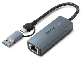Lindy 43415 USB-C / Sieťový adaptér / USB 3.2 Gen 2 / RJ45 / 5 Gbps (43415)