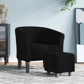 VidaXL VidaXL Fotel klubowy z podNôžkiem, Čierny, obity tkaniną