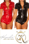 Sexy KouCla Leatherlook Jumpsuit with Zips red