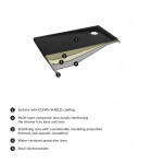 OMNIRES - STONE obdĺžniková sprchová vanička s kamennou štruktúrou, 90 x 100 cm čierna mat /BLM/ STONE90/100BL