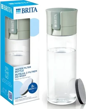 Brita FillGo Vital zelená / Filtračná fľaša / 0,6 l / 2x filter MicroDisc / bez BPA (1020103)