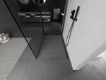 MEXEN/S - Kioto Sprchová zástena WALK-IN 110 x 110, čierny vzor, grafit kartáčovaná 800-110-212-66-70-110