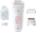 Braun Silk-épil 5-030 biela/ružová / Epilátor so 4 doplnkami / 2 rýchlosti / vodeodolný / 28 pinziet (7500435225045)