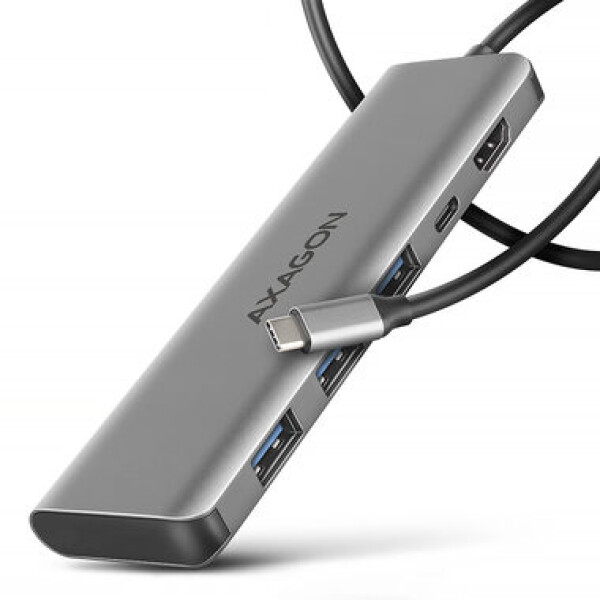 Axagon HMC-5H, USB 5Gbps húb, 3x USB-A, HDMI 4k/30Hz, PD 100W, kábel USB-C 100cm (HMC-5H)