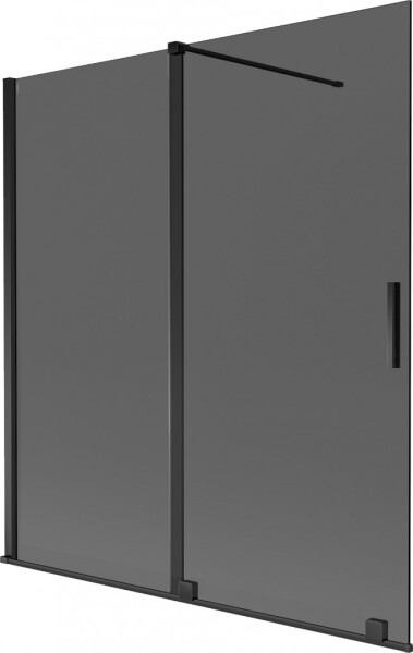 MEXEN/S - Velar dvojkrídlová posuvná vaňová zástena 150 x 150, grafit, čierna 896-150-000-41-70