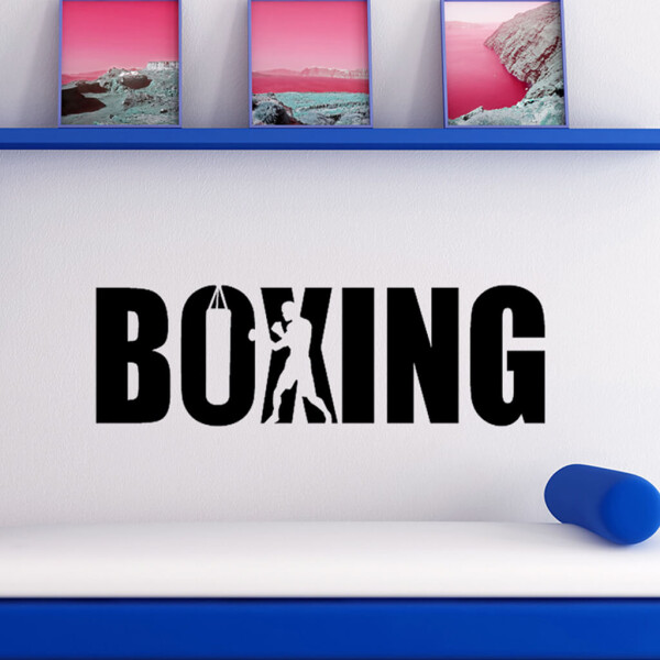 Veselá Stena Samolepka Nápis boxing Farba: černá, Veľkosť: 40 x 12 cm
