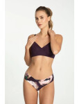 Dámske tangá Velvet Bloom Brasil - Julimex S fialová-vzor